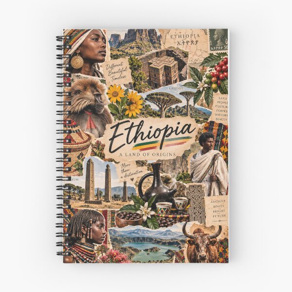 Item preview, Ethiopia Cultural Travel Scrapbook Collage Lalibela Coffee Heritage designed and sold by MetaModel Editions.