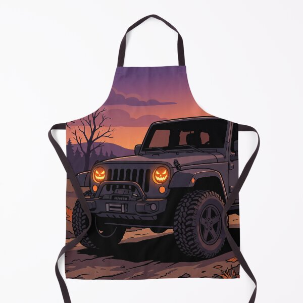 Item preview, Wrangler Halloween Off-Road – Spooky Jack-O-Lantern Headlights Sunset designed and sold by VenZolic.
