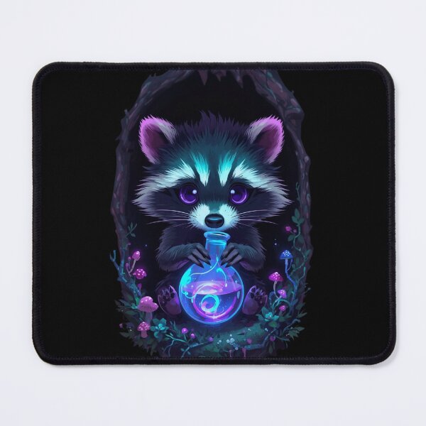 Item preview, Magical Cosmic Raccoon Holding Glowing Potion Bottle designed and sold by OlesiaCraft.
