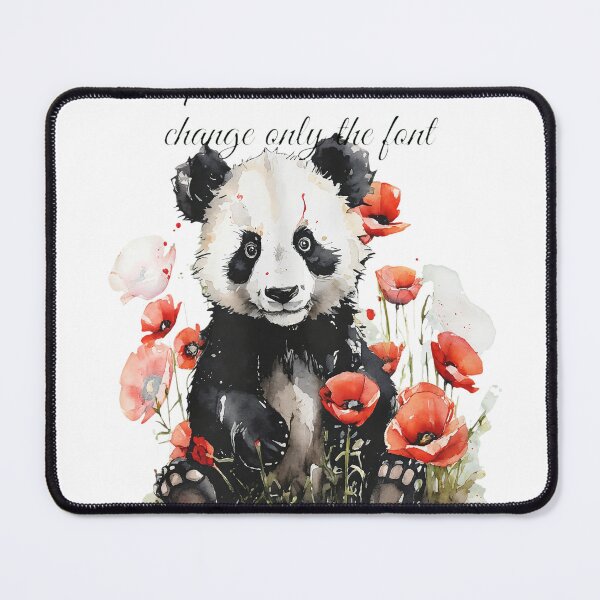Item preview, Cute Panda with Poppies Watercolor Art designed and sold by CHAREEMAN.