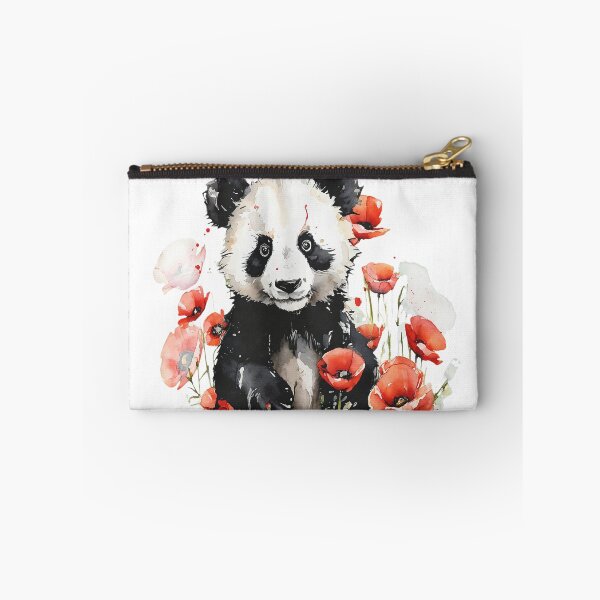 Item preview, Cute Panda with Poppies Watercolor Art designed and sold by CHAREEMAN.