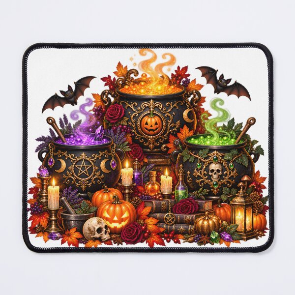 Item preview, Enchanted Witch Kettle Trio – Gothic Halloween designed and sold by Clothes With Smiling Animals Walt Gral.