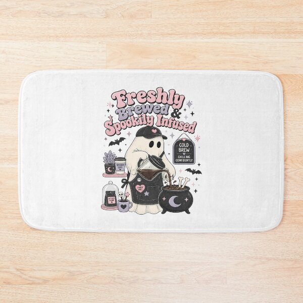 Item preview, Spooky Ghost Coffee – Cute Halloween Barista  designed and sold by Art-Arcade6.