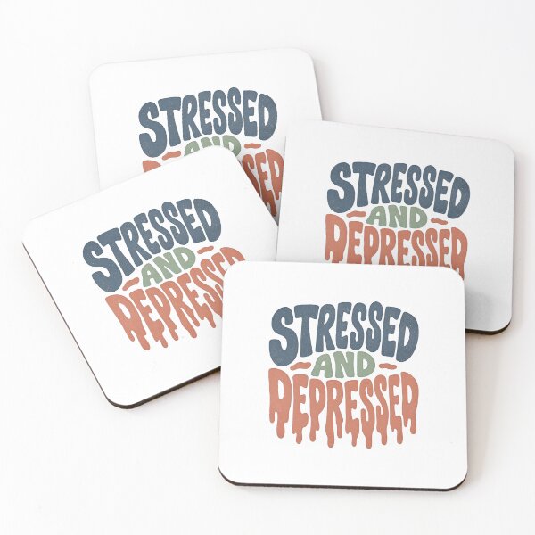 Item preview, Stressed and Depressed Drippy Typography designed and sold by lenalenspod.