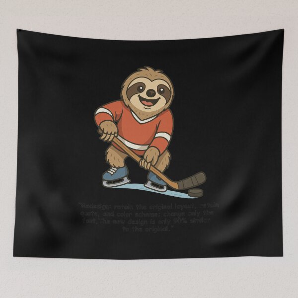 Item preview, Cute Sloth Playing Hockey Cartoon Character designed and sold by CHAREEMAN.