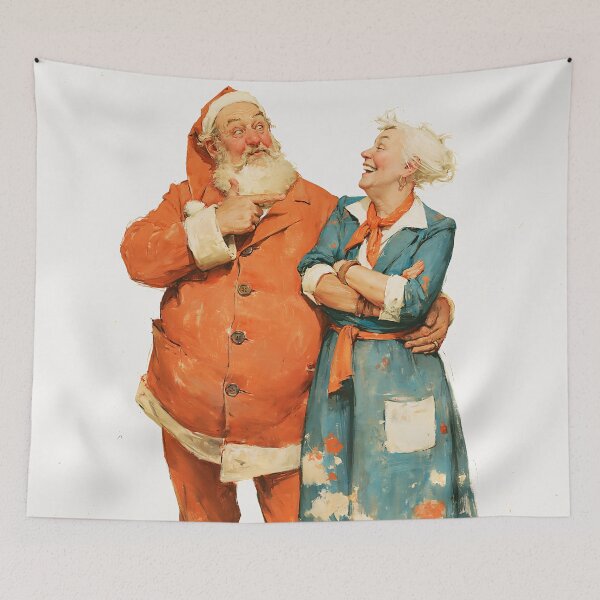 Item preview, Santa and Mrs. Claus Sharing a Laugh designed and sold by junkydotcom.