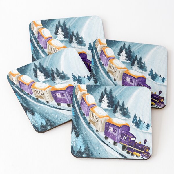 Item preview, Magical Christmas Train in Snowy Winter Forest designed and sold by DigiBlossom.