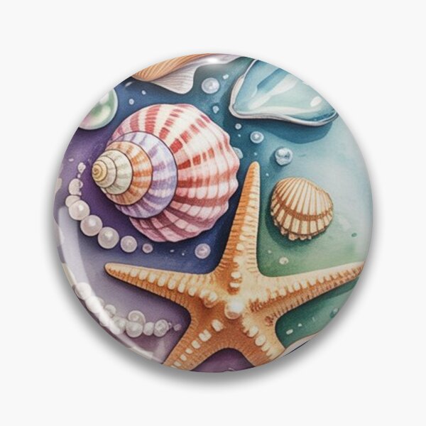 Item preview, Elegant Seashell and Pearl Coastal Watercolor designed and sold by NatArtSA.