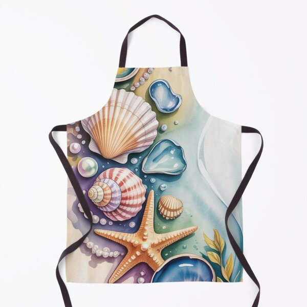 Item preview, Elegant Seashell and Pearl Coastal Watercolor designed and sold by NatArtSA.
