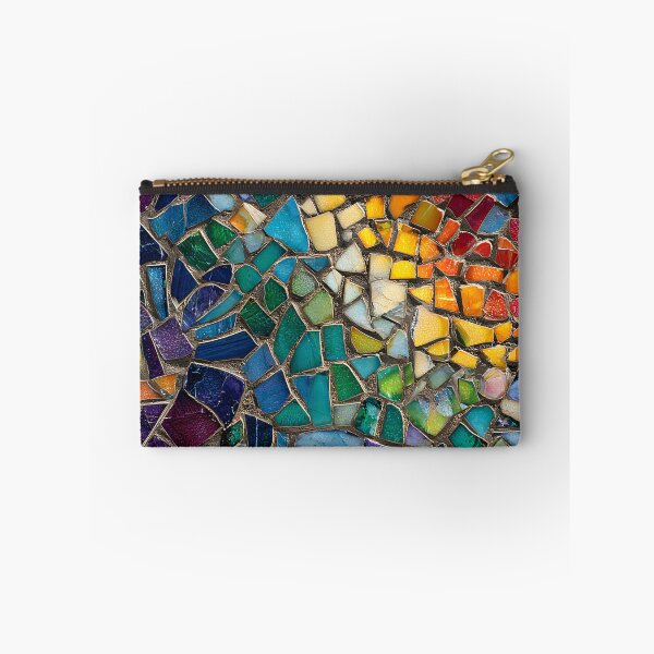 Item preview, Vibrant Antoni Gaudi Inspired Mosaic Fragment Abstract Trencadís Stained Glass Art  designed and sold by GrinGalore.