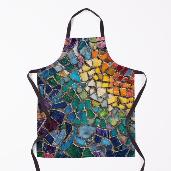 Item preview, Vibrant Antoni Gaudi Inspired Mosaic Fragment Abstract Trencadís Stained Glass Art designed and sold by GrinGalore.
