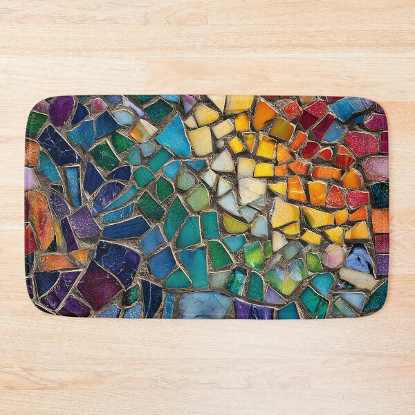 Item preview, Vibrant Antoni Gaudi Inspired Mosaic Fragment Abstract Trencadís Stained Glass Art  designed and sold by GrinGalore.