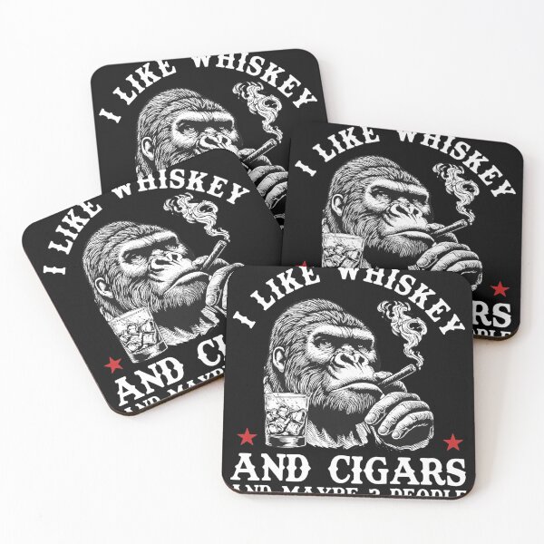 Item preview, Whiskey Cigar Gorilla "Maybe 3 People" Design designed and sold by CHAREEMAN.