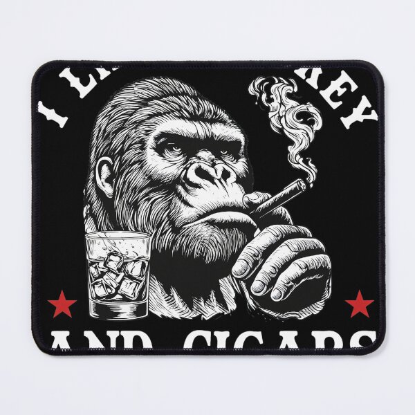 Item preview, Whiskey Cigar Gorilla "Maybe 3 People" Design designed and sold by CHAREEMAN.