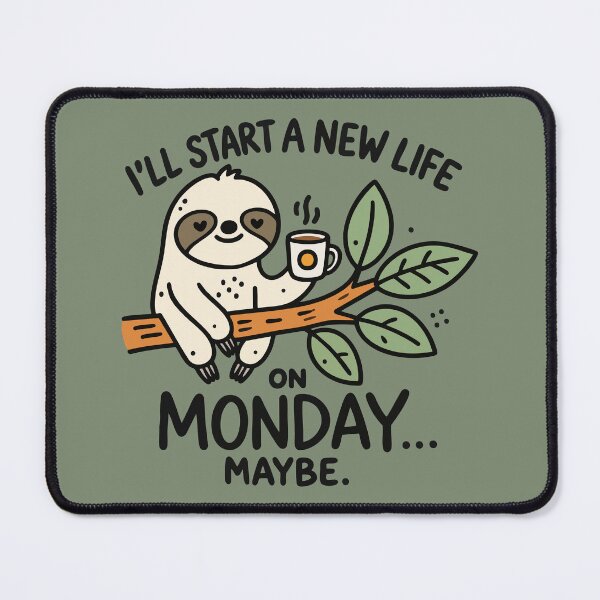Item preview, I'll Start a New Life on Monday | Funny Sloth designed and sold by alijun.