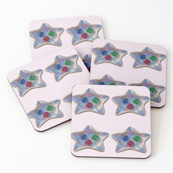 Item preview, Luxury Iridescent Starfish Gemstone Plate - Elegant Crystals and Pearls Art designed and sold by Breezes-of-Ida.