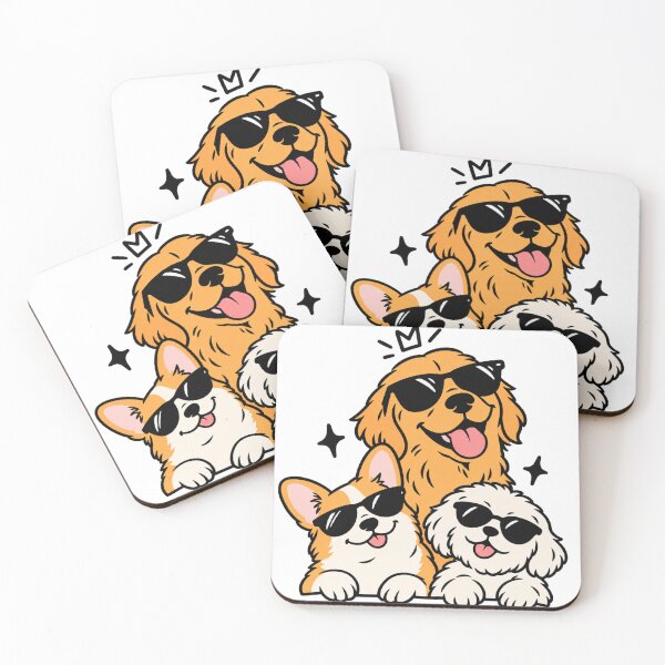 Item preview, Cool Dogs Wearing Sunglasses - Cute Golden Retriever Corgi Art designed and sold by VYBEHAUS.