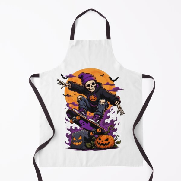 Item preview, Skeleton Skateboarding Halloween Moon Pumpkins designed and sold by boisomari.