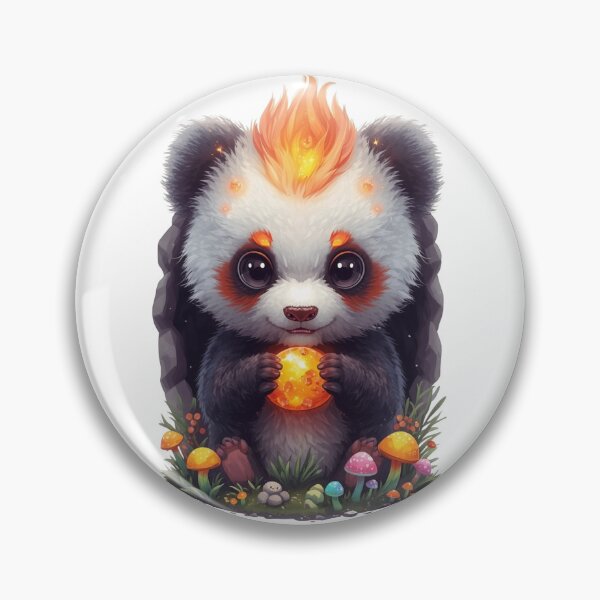 Item preview, Magical Element Panda Holding Glowing Fire Sun Orb designed and sold by OlesiaCraft.