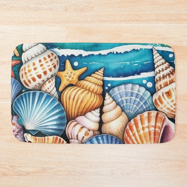 Item preview, Watercolor Seashell Beach Circle Coastal Ocean Design designed and sold by NatArtSA.
