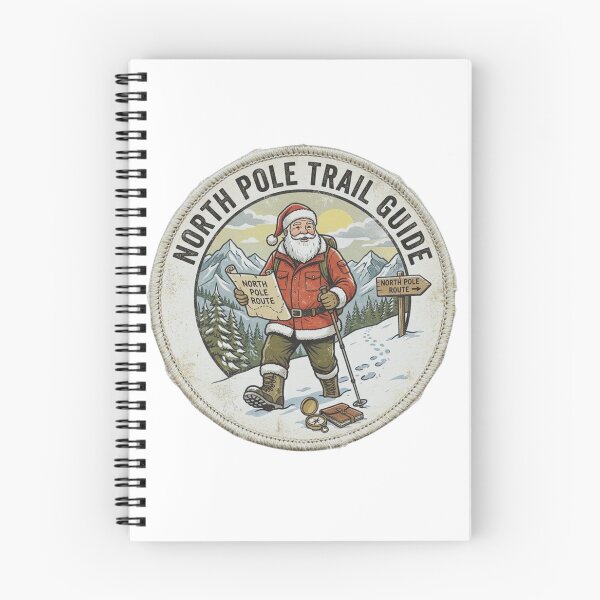 Item preview, North Pole Trail Guide Vintage Outdoor Christmas Santa Emblem designed and sold by GabeMountainArt.