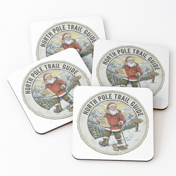 Item preview, North Pole Trail Guide Vintage Outdoor Christmas Santa Emblem designed and sold by GabeMountainArt.