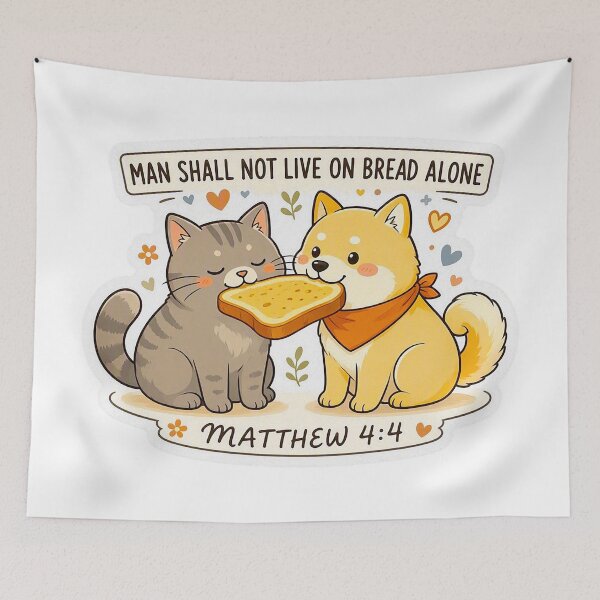 Item preview, Matthew 4:4 Man Shall Not Live On Bread Alone designed and sold by plushism.