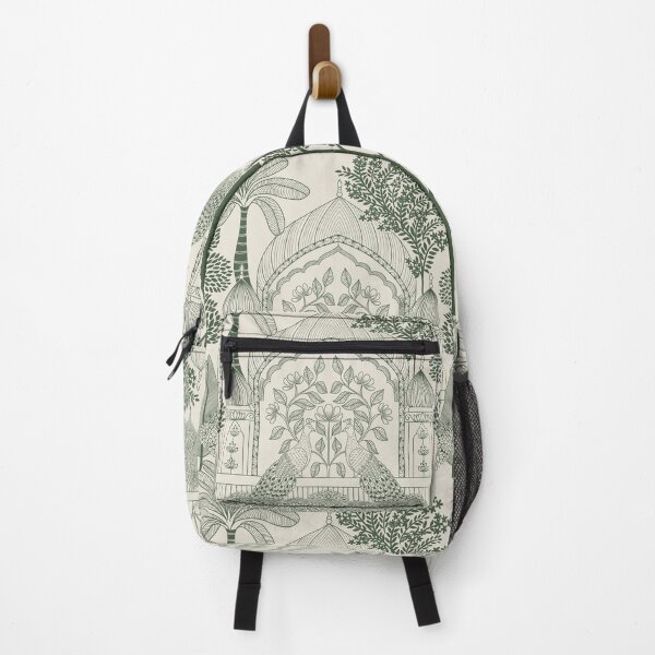 Item preview, Forest Green Peacock Toile Botanical Palace Arch Pattern designed and sold by DColourMuse.