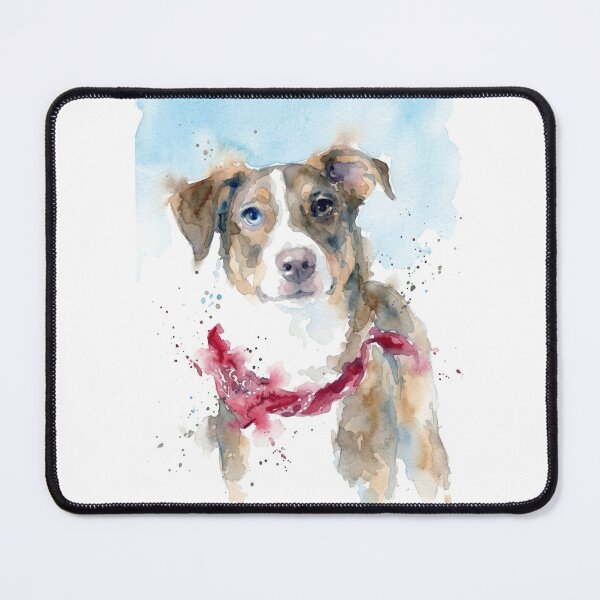 Item preview, Dog Portrait, Heterochromia, Red Bandana designed and sold by caracatita75.