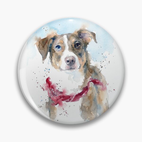 Item preview, Dog Portrait, Heterochromia, Red Bandana designed and sold by caracatita75.
