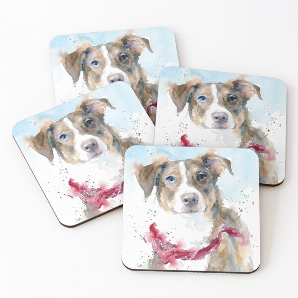 Item preview, Dog Portrait, Heterochromia, Red Bandana designed and sold by caracatita75.