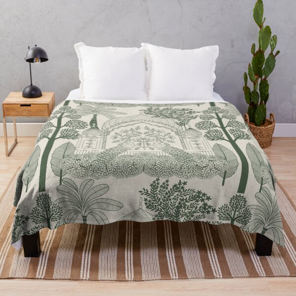 Item preview, Forest Green Peacock Toile Botanical Palace Arch Pattern designed and sold by DColourMuse.