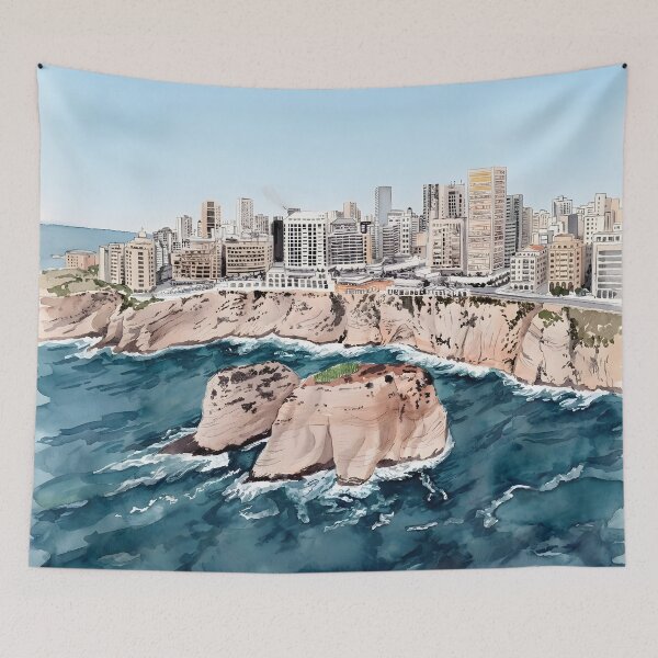 Item preview, Beirut Lebanon Travel Poster – Cityscape Wall Art designed and sold by POSTERIOCREW.