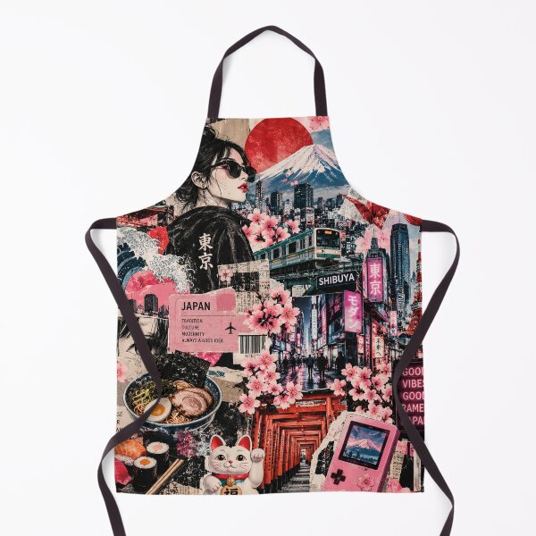Item preview, Japan Tokyo Neon Travel Scrapbook Collage Sakura Mount Fuji designed and sold by MetaModel Editions.