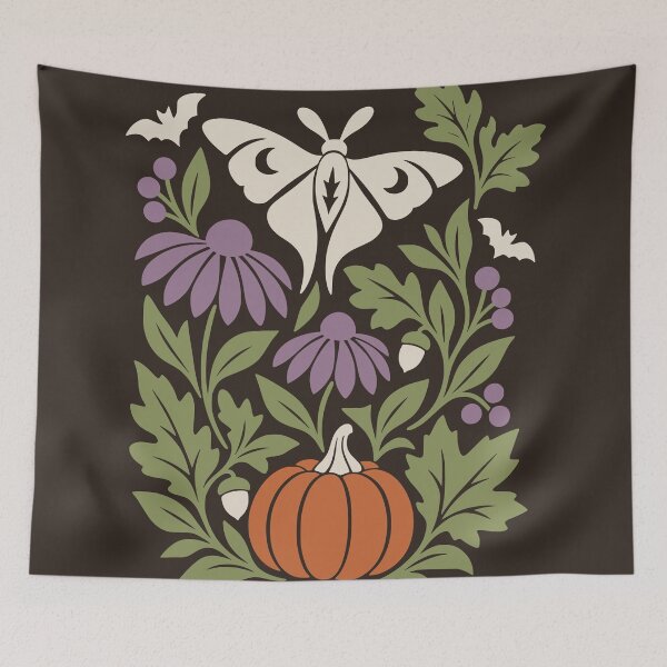 Item preview, Witchy Moth Pumpkin Spooky Botanical designed and sold by MavtM.