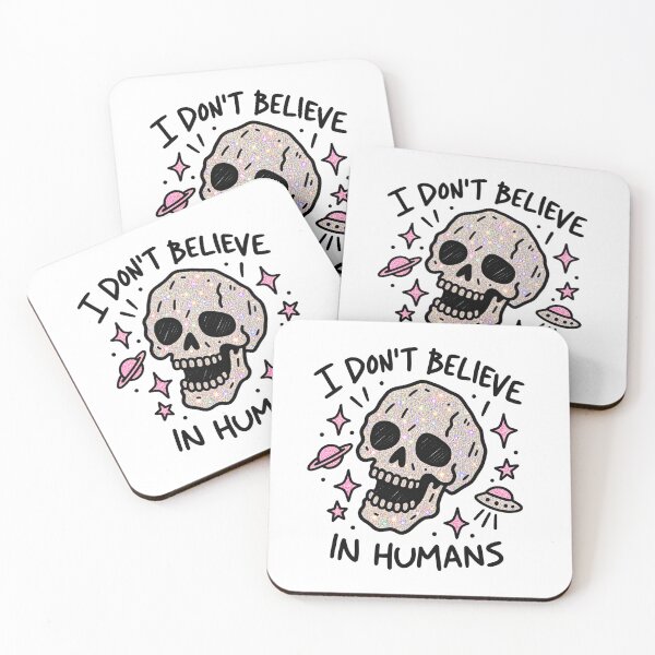 Item preview, I Don't Believe in Humans Alien Skull designed and sold by MonkiFlipp.