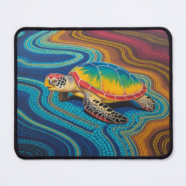 Item preview, Colorful Sea Turtle Aboriginal Inspired Ocean Art designed and sold by NatArtSA.