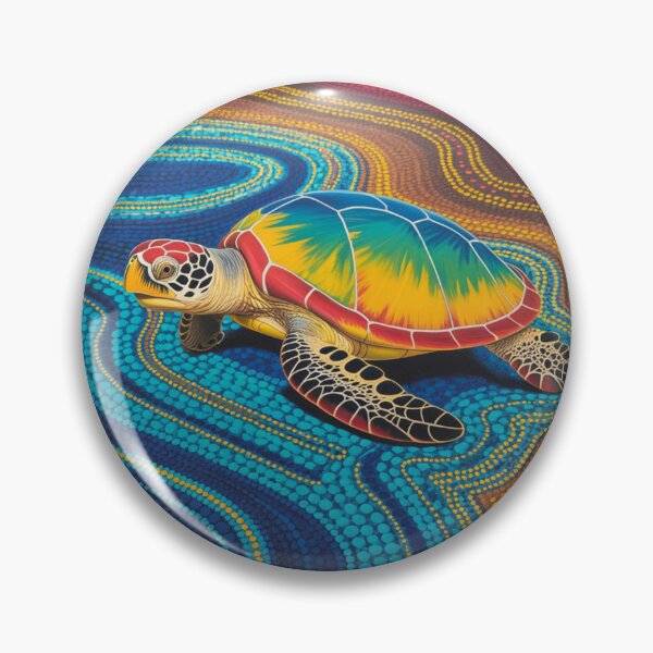 Item preview, Colorful Sea Turtle Aboriginal Inspired Ocean Art designed and sold by NatArtSA.