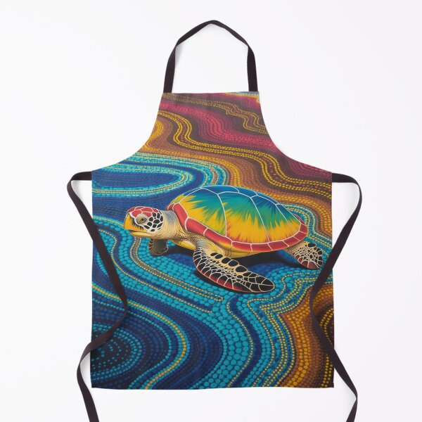 Item preview, Colorful Sea Turtle Aboriginal Inspired Ocean Art designed and sold by NatArtSA.