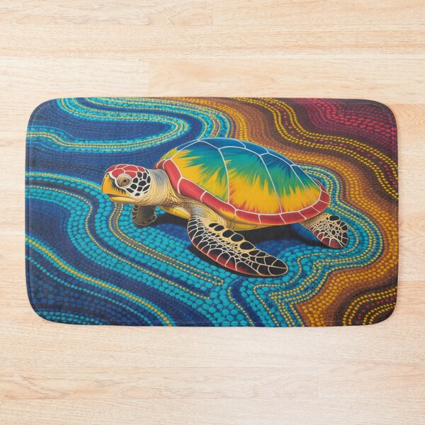 Item preview, Colorful Sea Turtle Aboriginal Inspired Ocean Art designed and sold by NatArtSA.