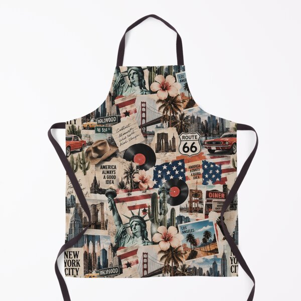Item preview, Retro USA Travel Scrapbook Collage New York Route 66 Hollywood designed and sold by MetaModel Editions.