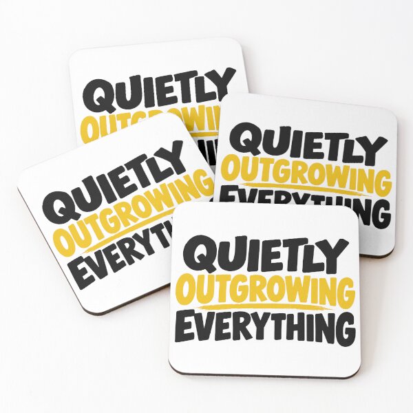 Item preview, Quietly Outgrowing Everything – Minimalist Motivational Quote Design designed and sold by Lovestickerco.
