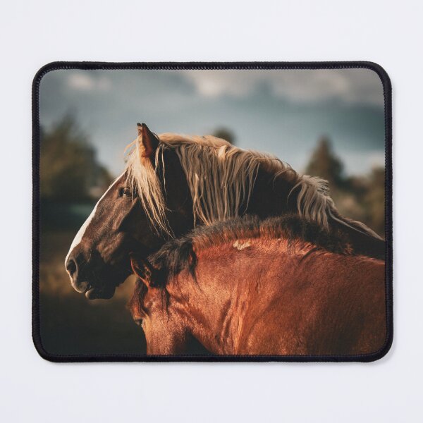 Item preview, Two Horses Gentle Bond Under Dramatic Sky Equine Art designed and sold by wildsilencee.