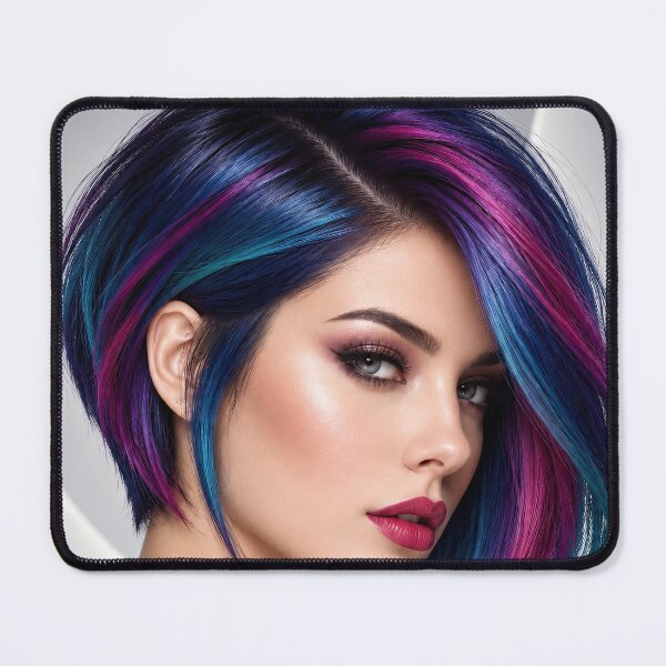 Item preview, Modern Blue Pink Hair Woman Portrait designed and sold by dreamybyana.