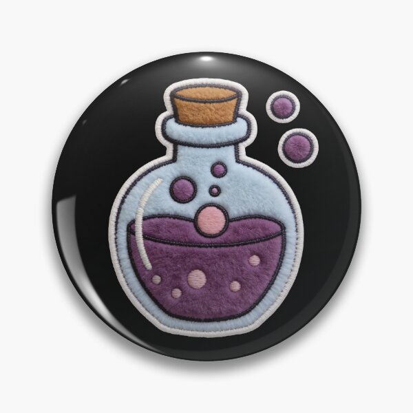 Item preview, Pastel Goth Potion - Witchcore Magic Flask Faux Patch designed and sold by thelexiverse.