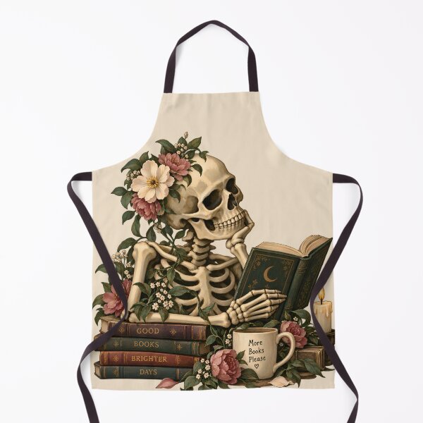 Item preview, Vintage Floral Skeleton Reading Book designed and sold by Imaginationbeyond.