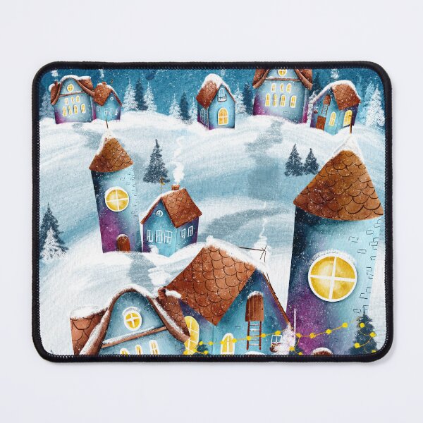 Item preview, Magical Winter Village Christmas Night Illustration designed and sold by DigiBlossom.