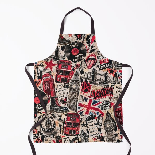 Item preview, London Punk Rock Vintage UK Travel Collage Red Bus Grunge designed and sold by MetaModel Editions.