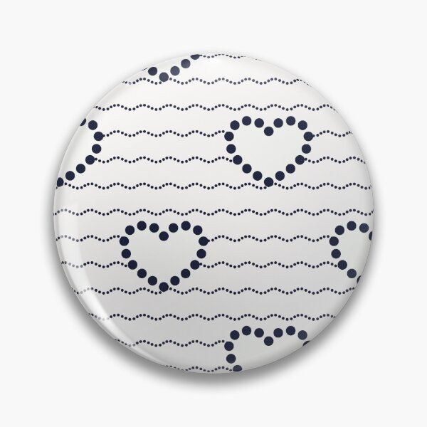 Item preview, Navy Blue Dotted Heart Waves Seamless Pattern on White  designed and sold by POLKAIWERX.