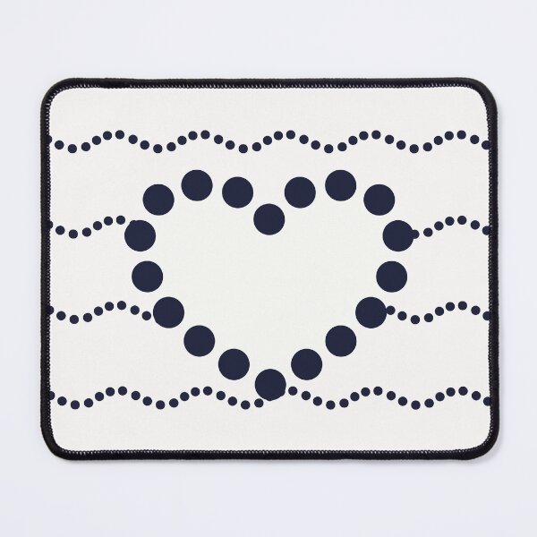Item preview, Navy Blue Dotted Heart Waves Seamless Pattern on White  designed and sold by POLKAIWERX.